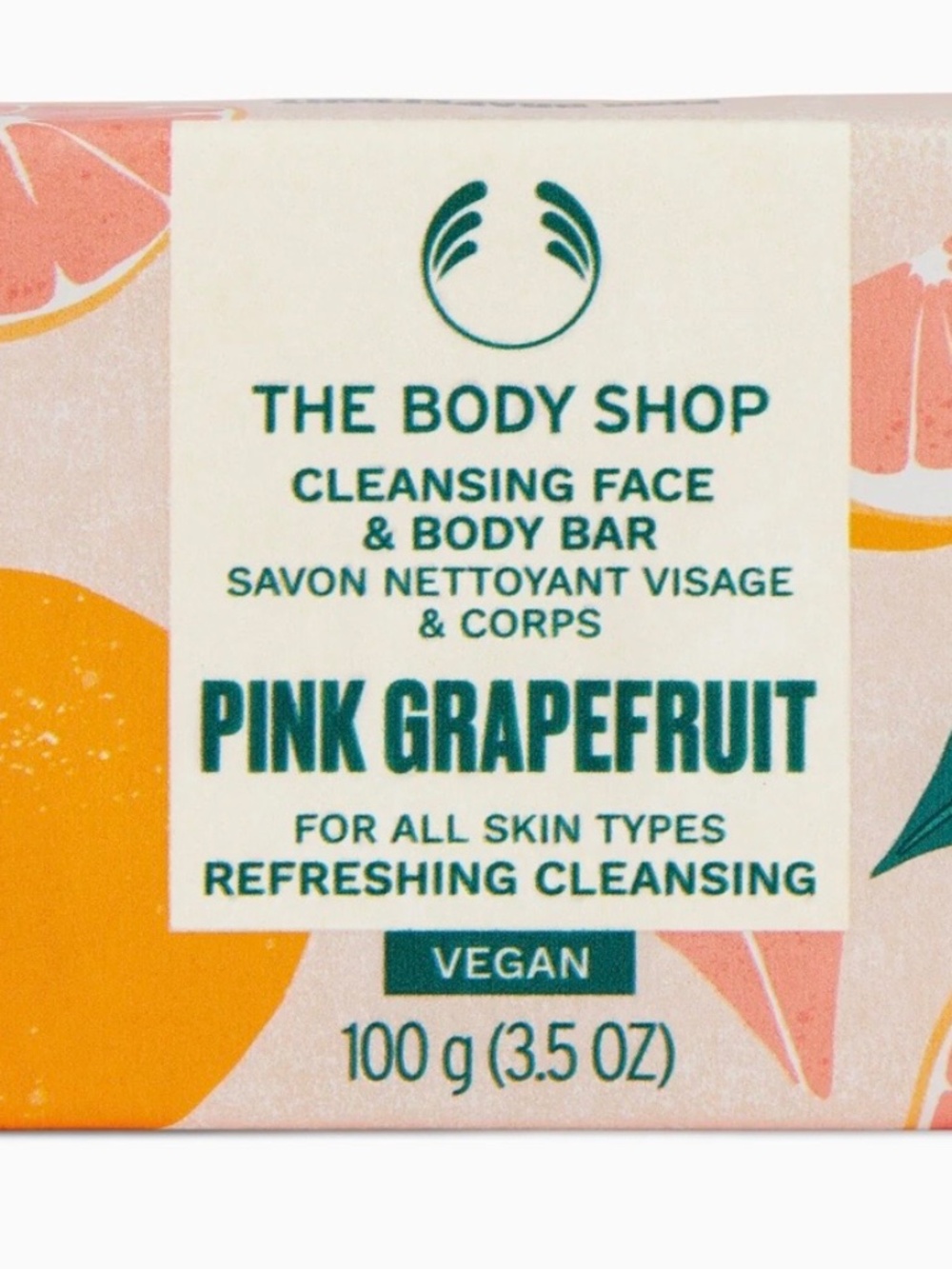 (3/30$) The Body Shop Pink Grapefruit Savon + Cleansing face & body bar Moringa